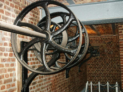 Part of the old power system using wheels and belts