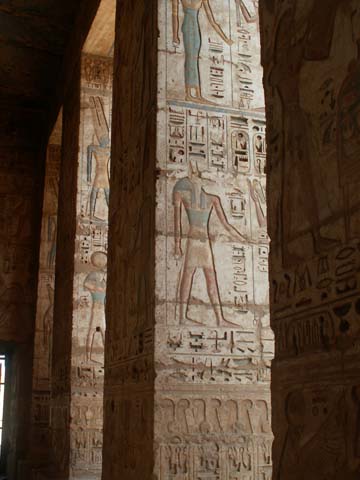 The columns in the temple