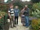 In the rose gardens