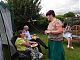 Debs on Burger Patrol - everyone starts eating