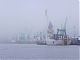 The port on a very foggy morning