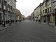 On a cold grey day the town is deserted