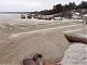 In fact the sand is being pumped back on to the beach from a ship offshore