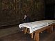 Vytautas listens to the commentary about the tapestries
